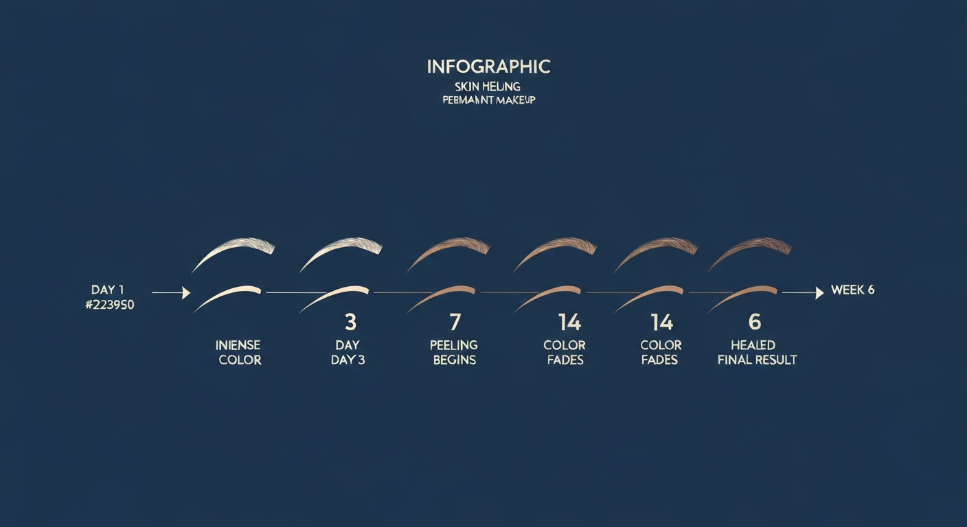 PMU Heilungsphasen Augenbrauen Infografik