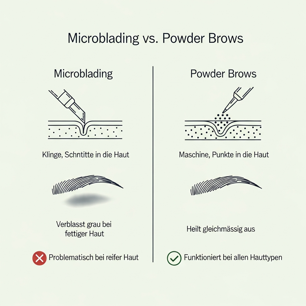 Microblading vs. Powder Brows Vergleich: Technik, Hauttypen, Haltbarkeit