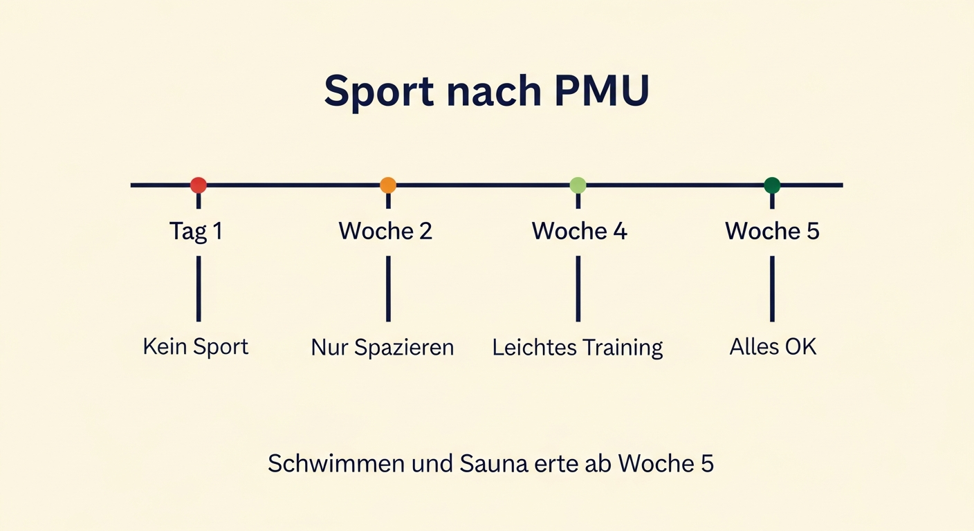 Sport nach PMU: Zeitplan für die Heilungsphase
